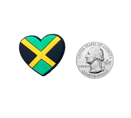Jamaica Flag Heart Shoe Charm Shoe Charm Jamaica